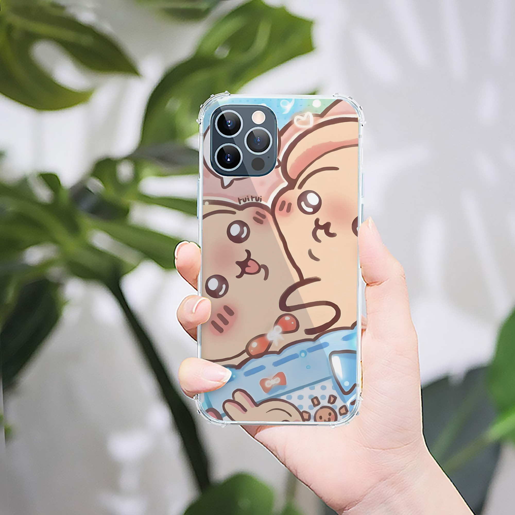 （画像用） ちいかわ Chii-kawa 【iPhone 12シリーズ対応】透明スマホケース（クリアソフトケース）